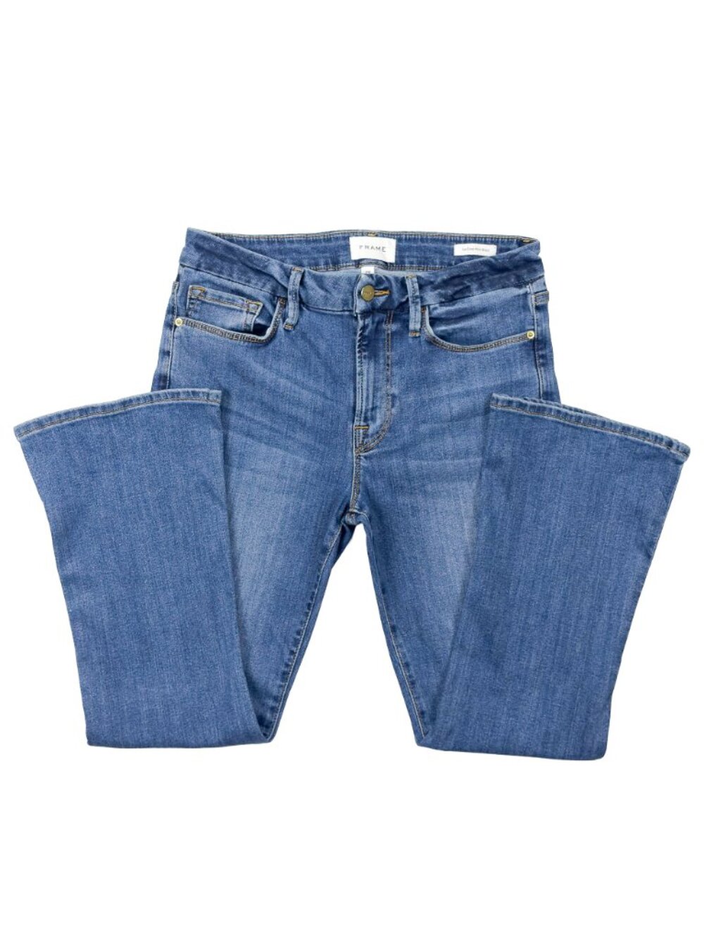 FRAME Le Crop Mini Boot Jeans Womens 28 Poe Medium Wash Crop Flare - Picture 6 of 13